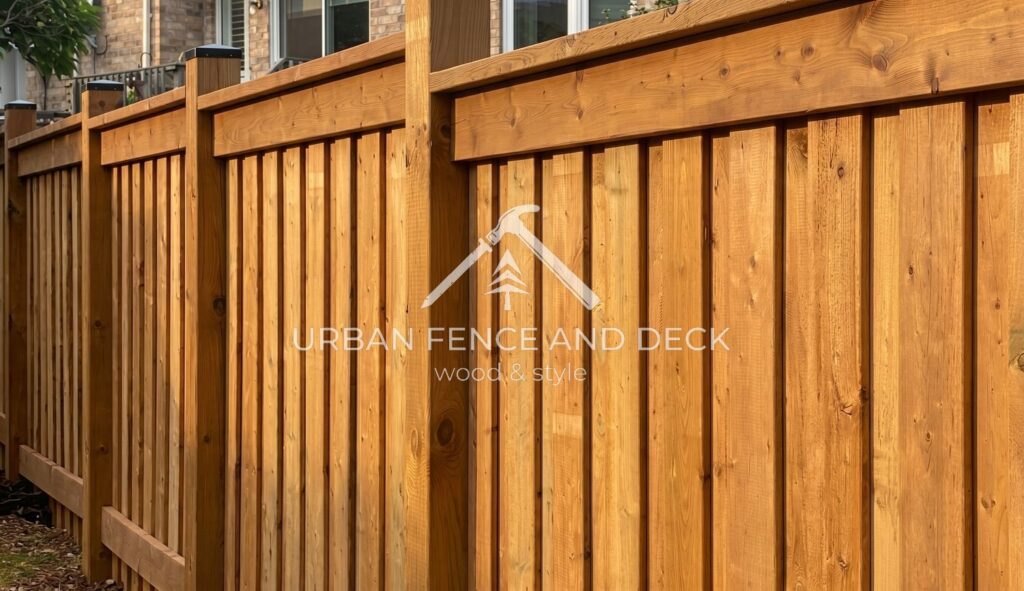 Wood fence with lattice detail along the top