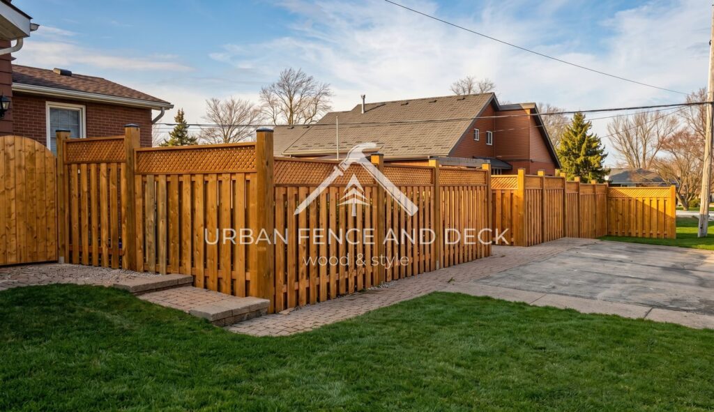 Horizontal-board modern wood fence